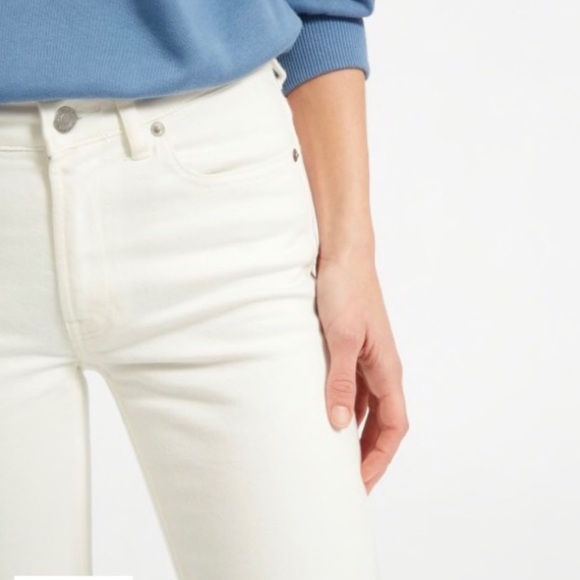 NWT Everlane White Mid Rise Skinny Jeans Blanc High Rise Waist Size 23 TALL $128 - Picture 5 of 12
